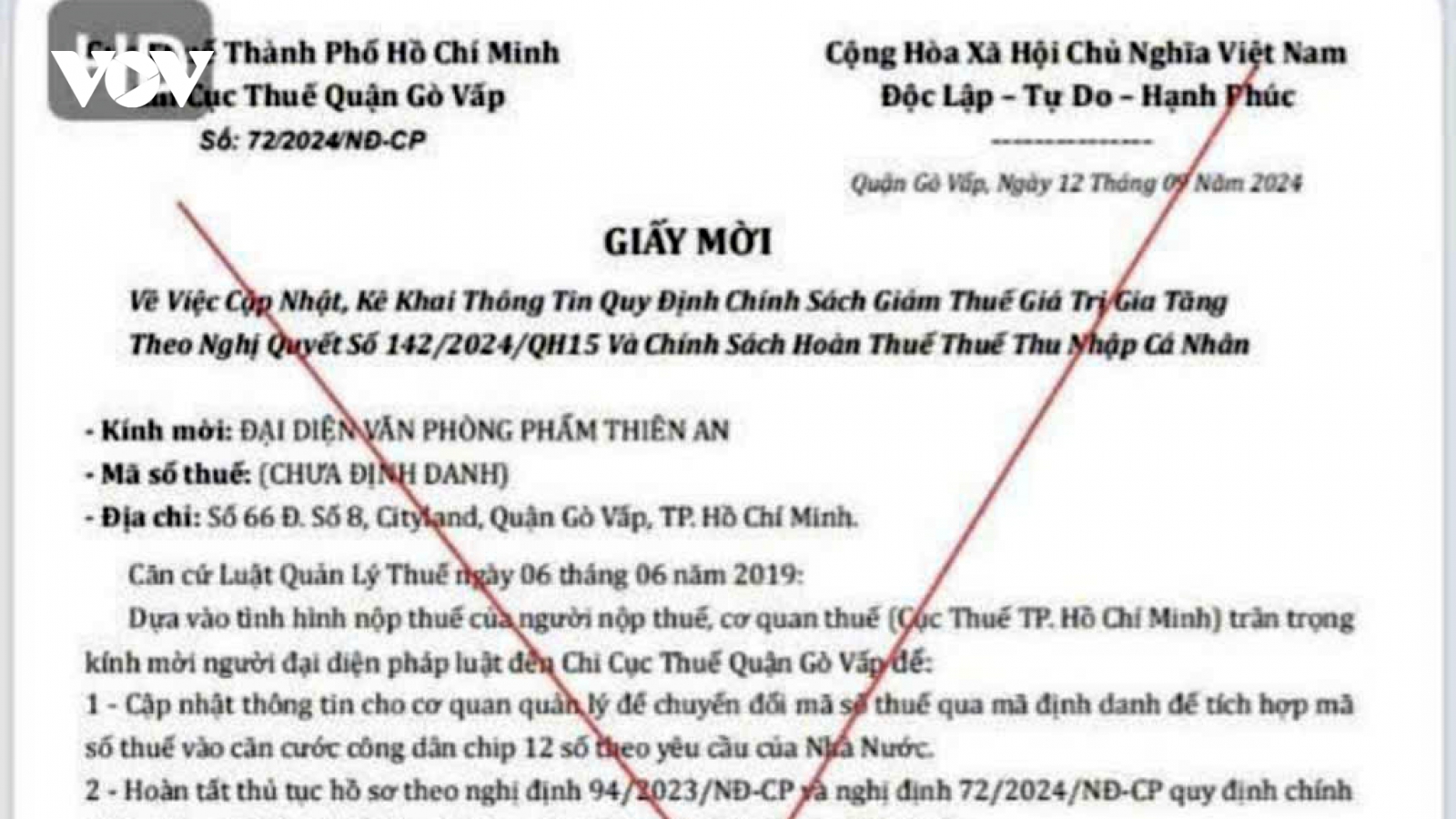 Cục Thuế TP.HCM cảnh báo thủ đoạn giả mạo giấy mời của cơ quan thuế