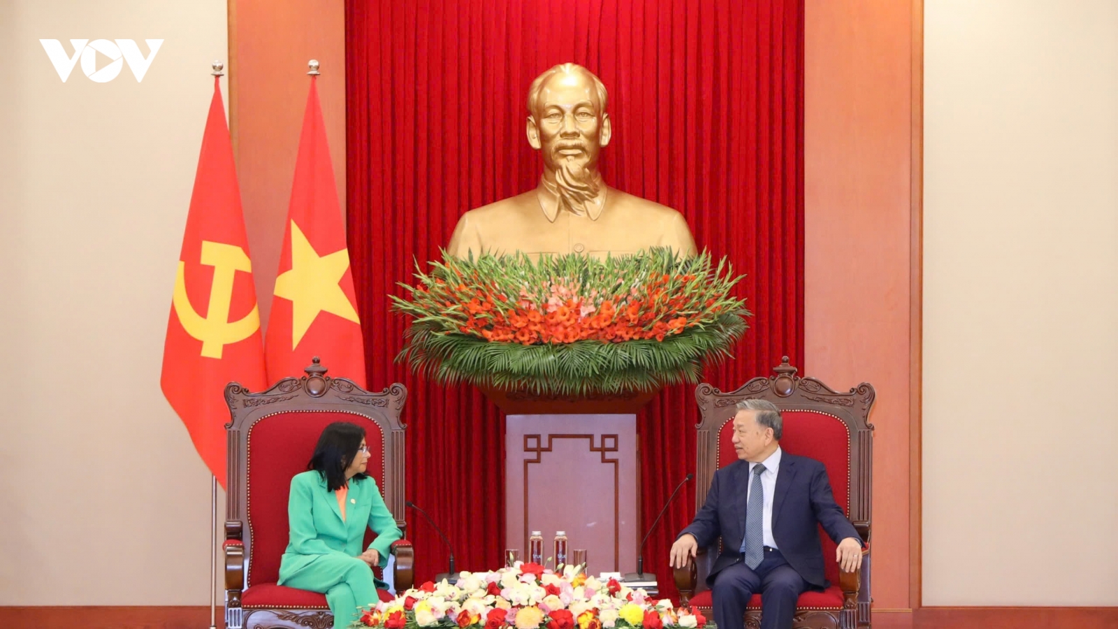 Tổng Bí thư Tô Lâm tiếp Phó Tổng thống Thường trực Cộng hòa Venezuela