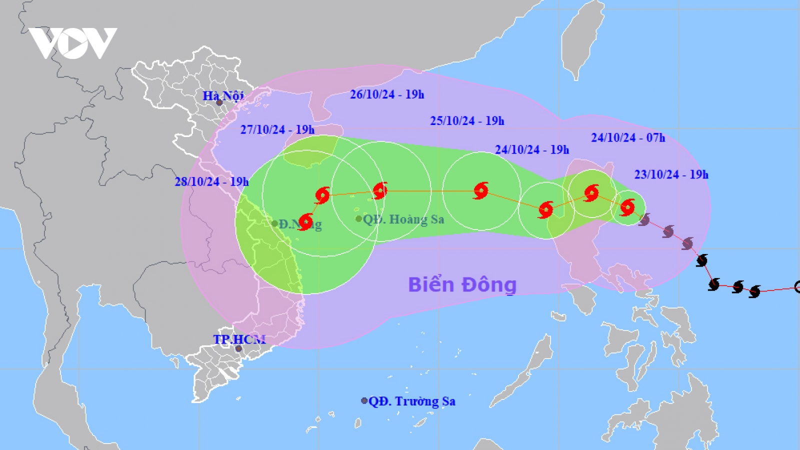 Bão Trà Mi sẽ đi vào Biển Đông ngày mai 24/10