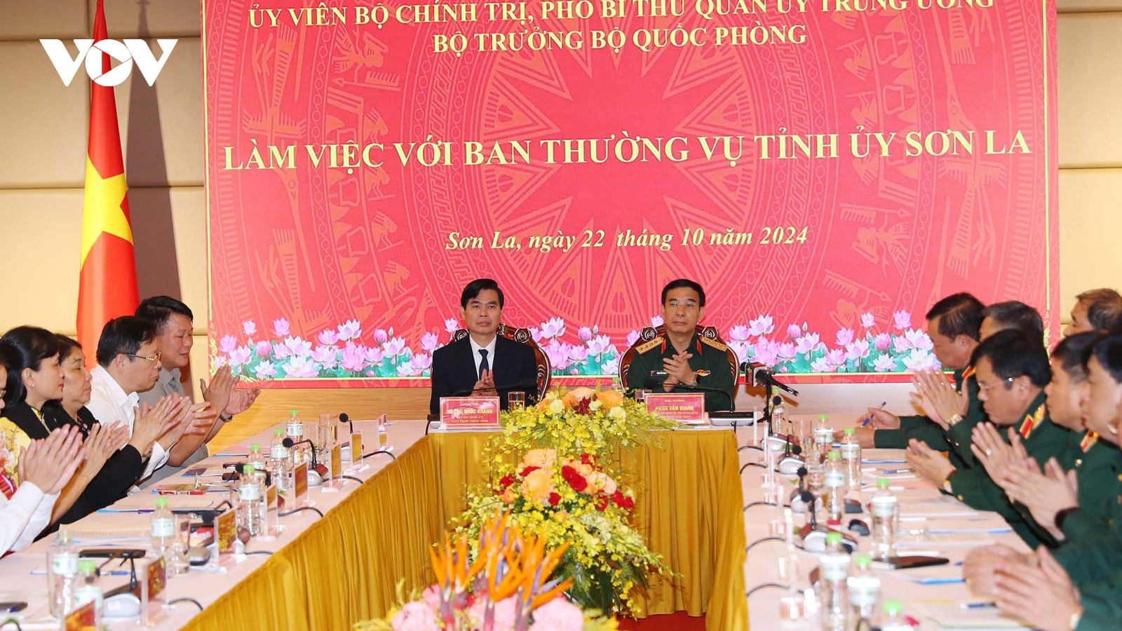 Đại tướng Phan Văn Giang làm việc với Ban Thường vụ Tỉnh ủy Sơn La