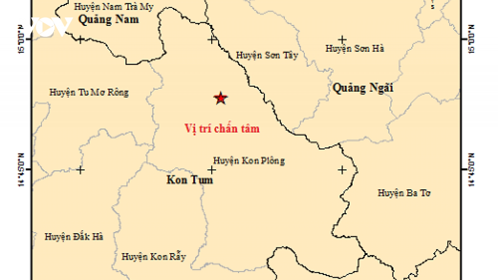 Xảy ra động đất 2.8 độ tại Kon Tum