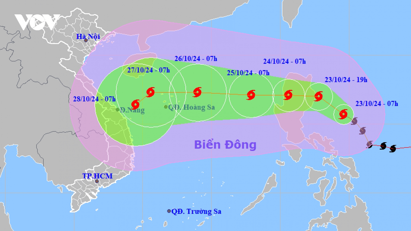 Bão Trà Mi đang di chuyển nhanh vào khu vực Bắc Biển Đông