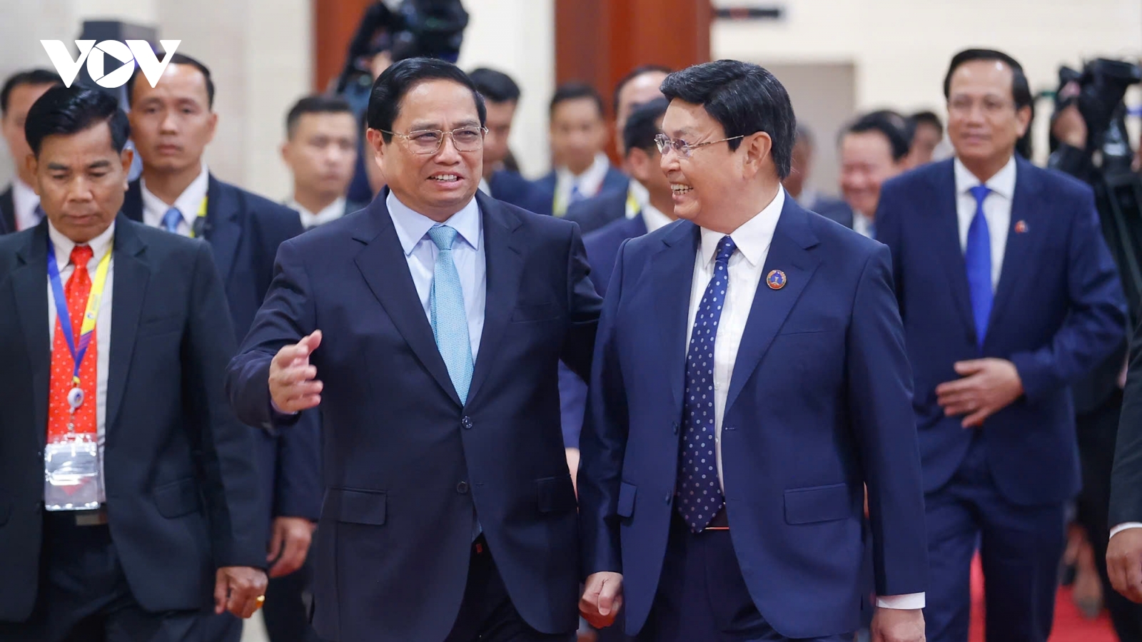 Thủ tướng Phạm Minh Chính hội kiến Chủ tịch Quốc hội Lào Saysomphone Phomvihane