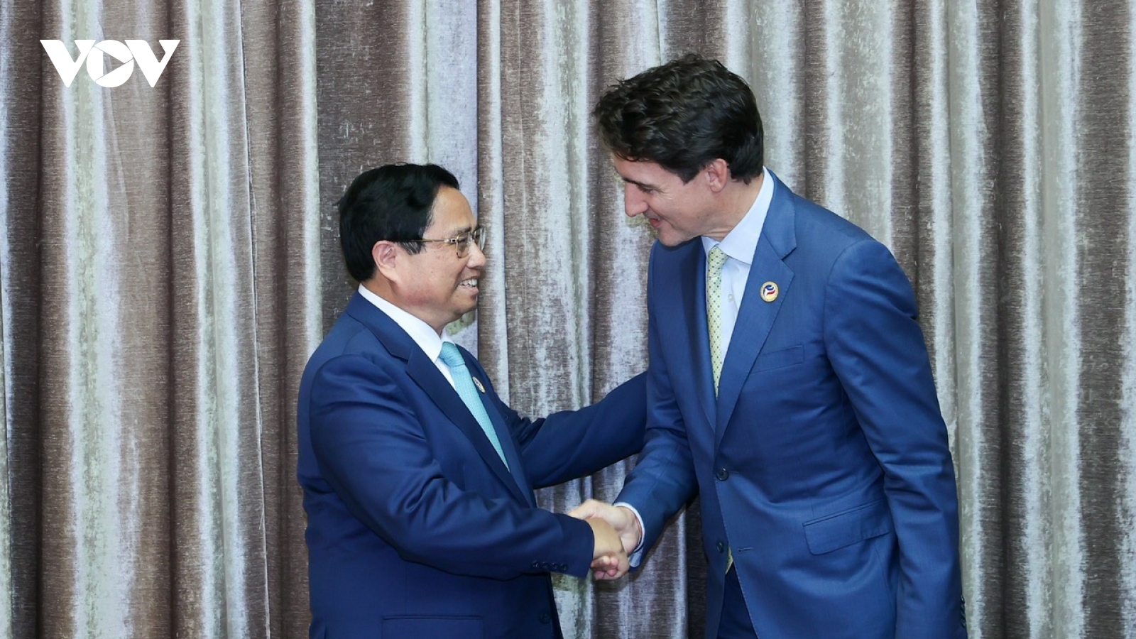 Thủ tướng Phạm Minh Chính gặp Thủ tướng Canada Justin Trudeau