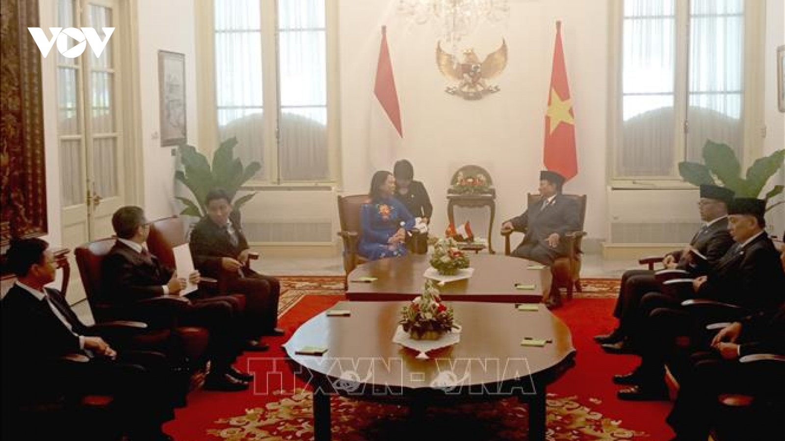 Phó Chủ tịch nước Võ Thị Ánh Xuân gặp Tổng thống Indonesia Prabowo Subianto