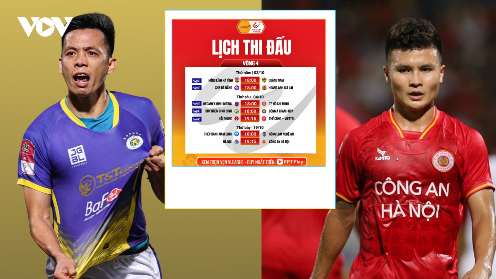 Lịch thi đấu và áp dụng VAR vòng 4 V-League 2024/2025