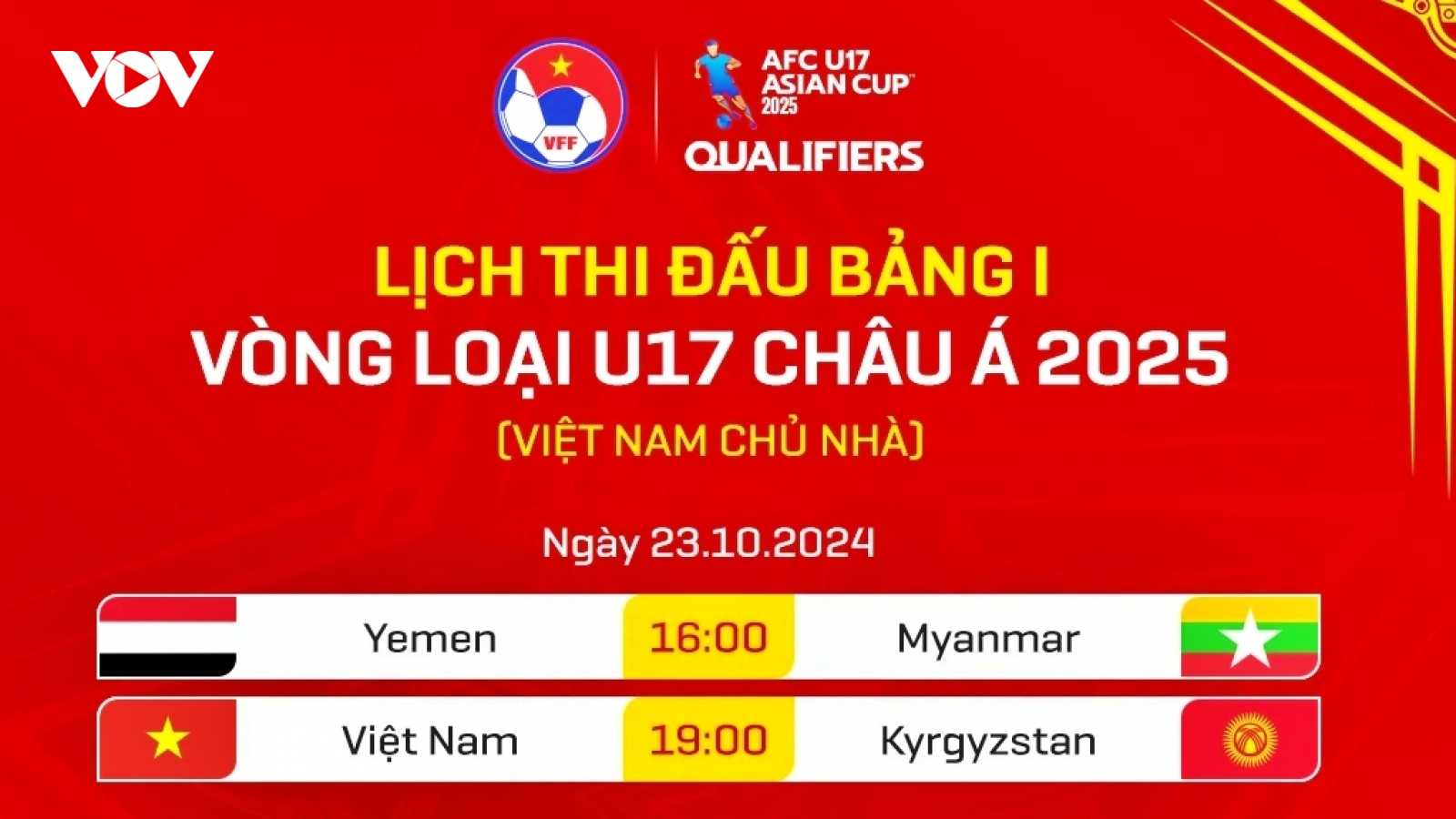 Lịch thi đấu và trực tiếp U17 Việt Nam tại vòng loại U17 châu Á 2025