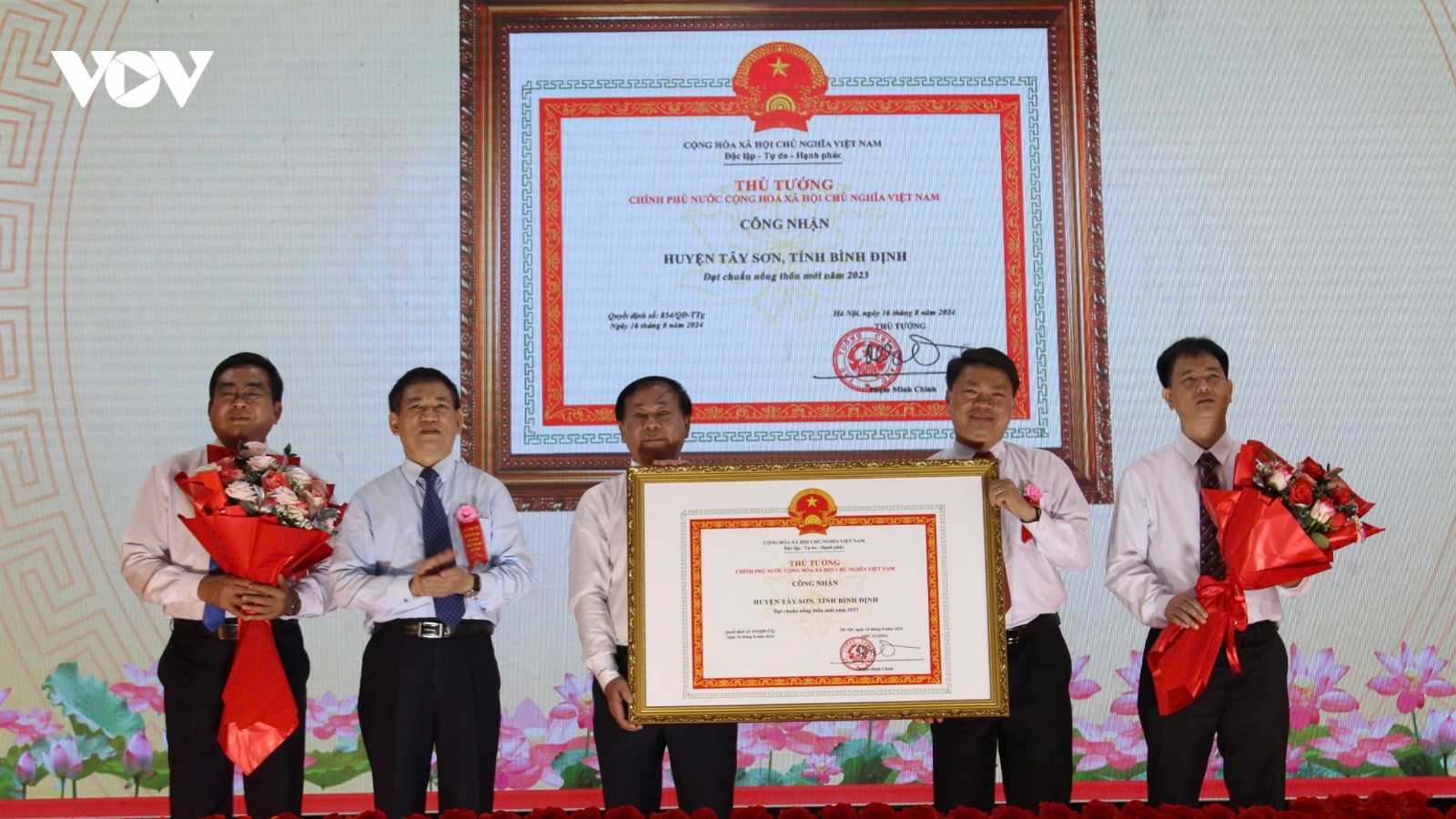 Phó Thủ tướng Hồ Đức Phớc dự công bố huyện Tây Sơn đạt chuẩn nông thôn mới