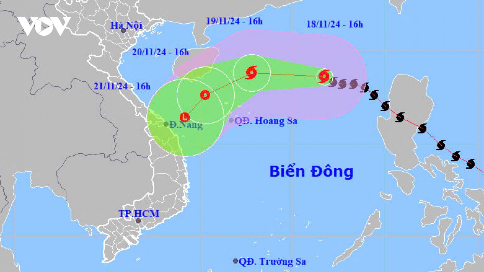 Bão số 9 cách quần đảo Hoàng Sa khoảng 510km