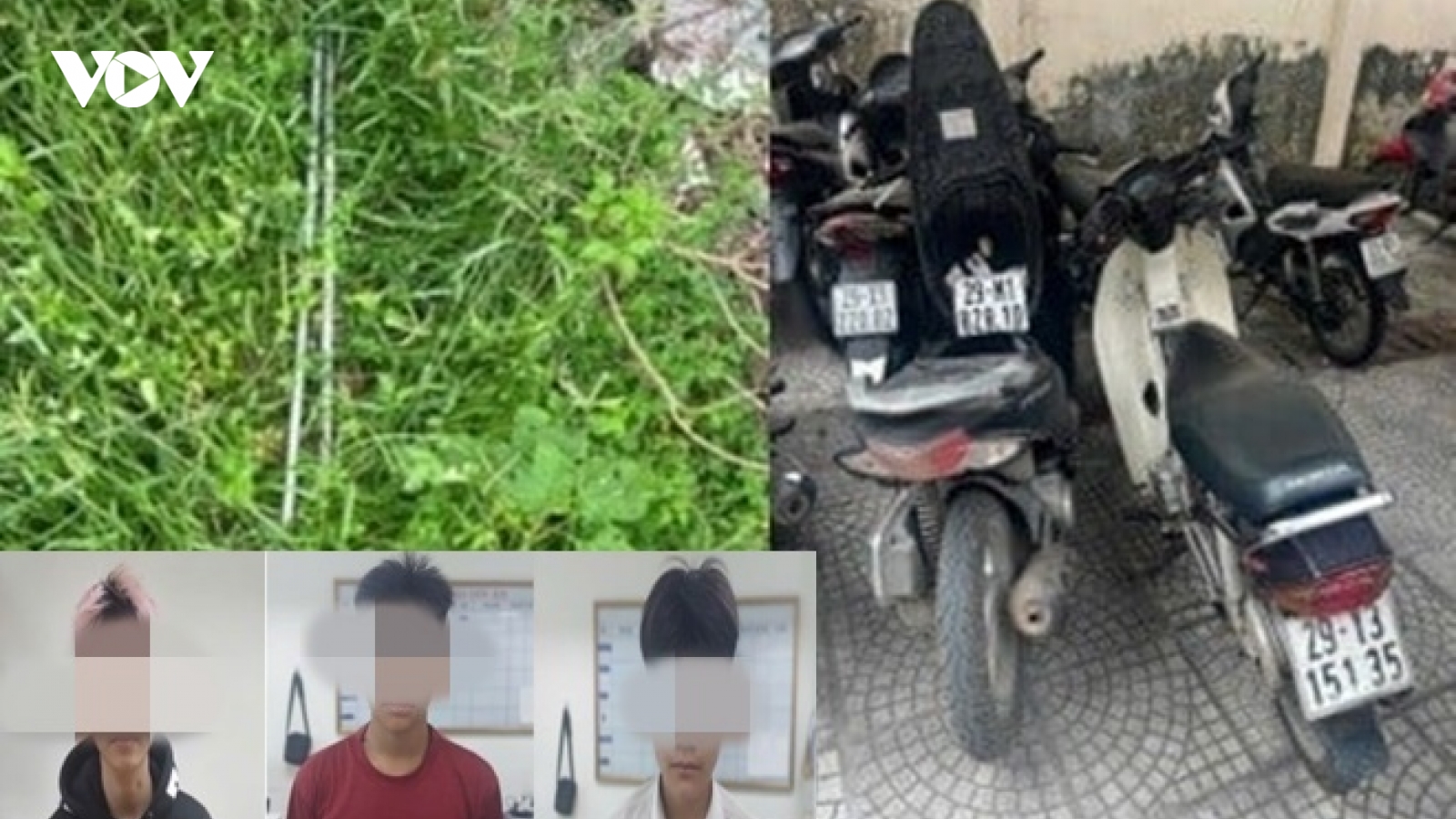 Nhóm thiếu niên dùng hung khí cướp xe máy ở Hà Nội