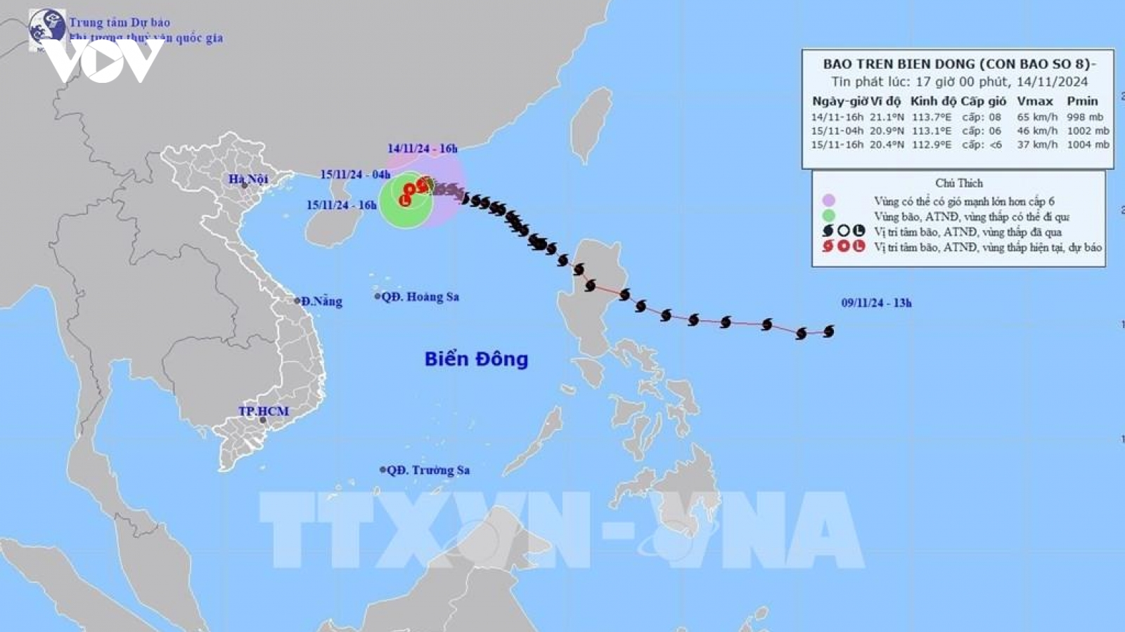 Công điện ứng phó với bão USAGI gần biển Đông