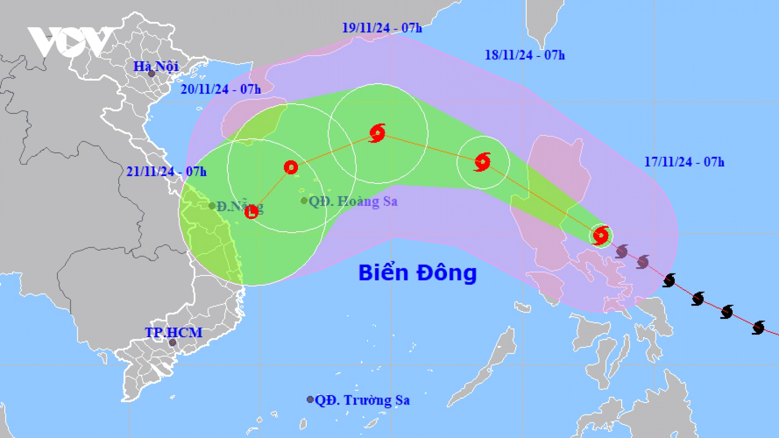 Siêu bão Man-Yi di chuyển theo hướng Tây Bắc