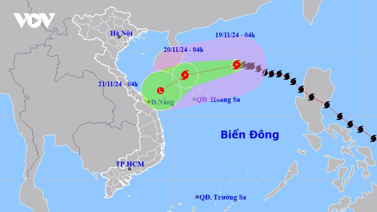 Bão số 9 giật cấp 12, cách quần đảo Hoàng Sa khoảng 390km