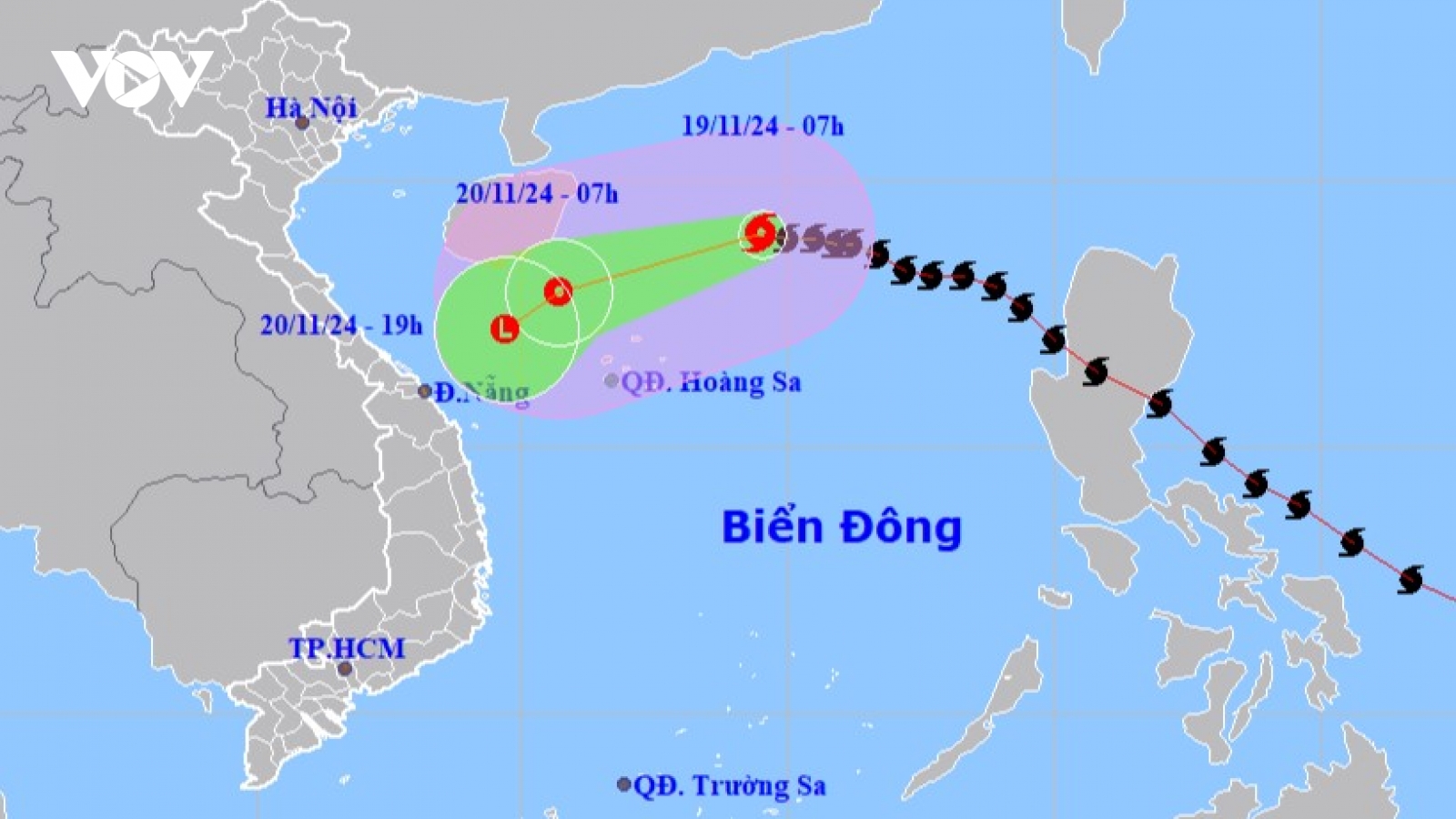 Bão số 9 tiếp tục giảm cấp, cách quần đảo Hoàng Sa 350km