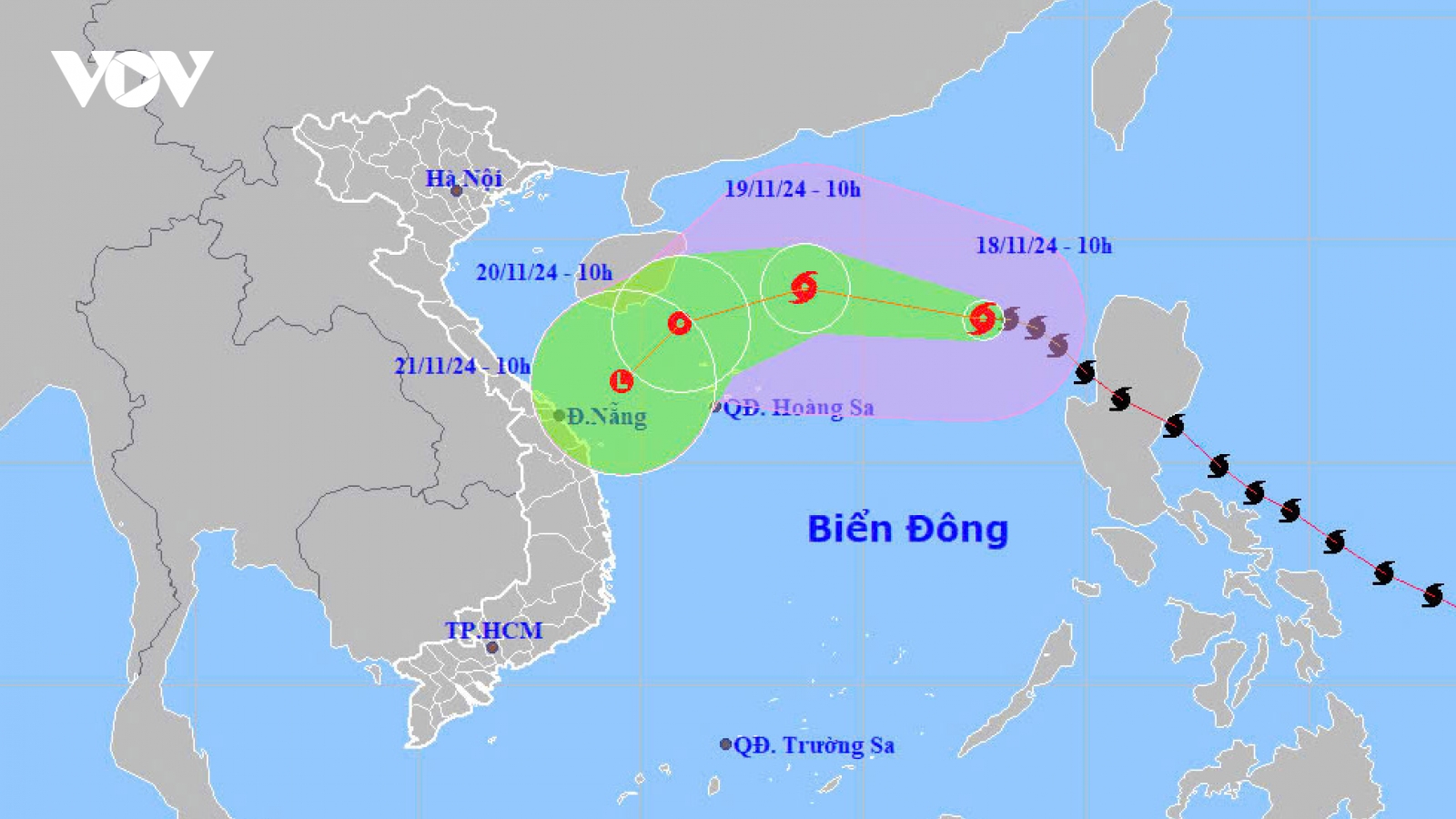 Bão số 9 cách quần đảo Hoàng Sa 600km, giật cấp 14