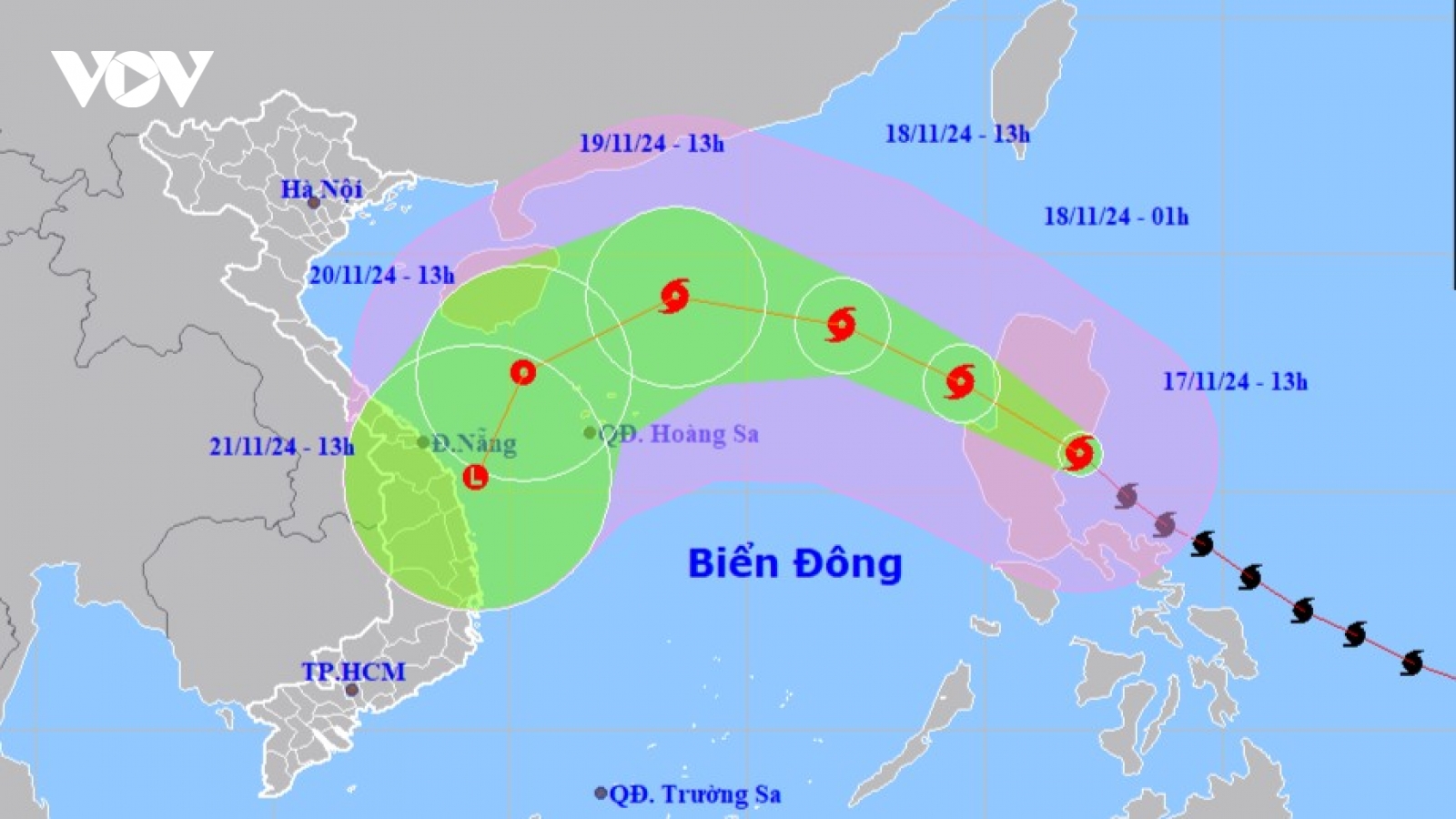 Bão Man-Yi đang đang tiến vào Biển Đông