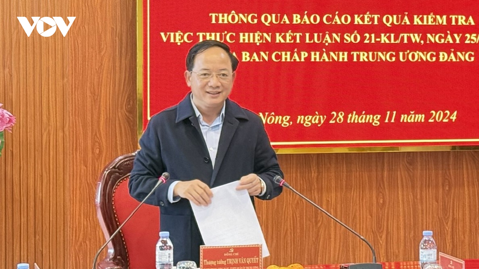 Đoàn kiểm tra của Ban Bí thư làm việc với Ban Thường vụ Tỉnh ủy Đắk Nông