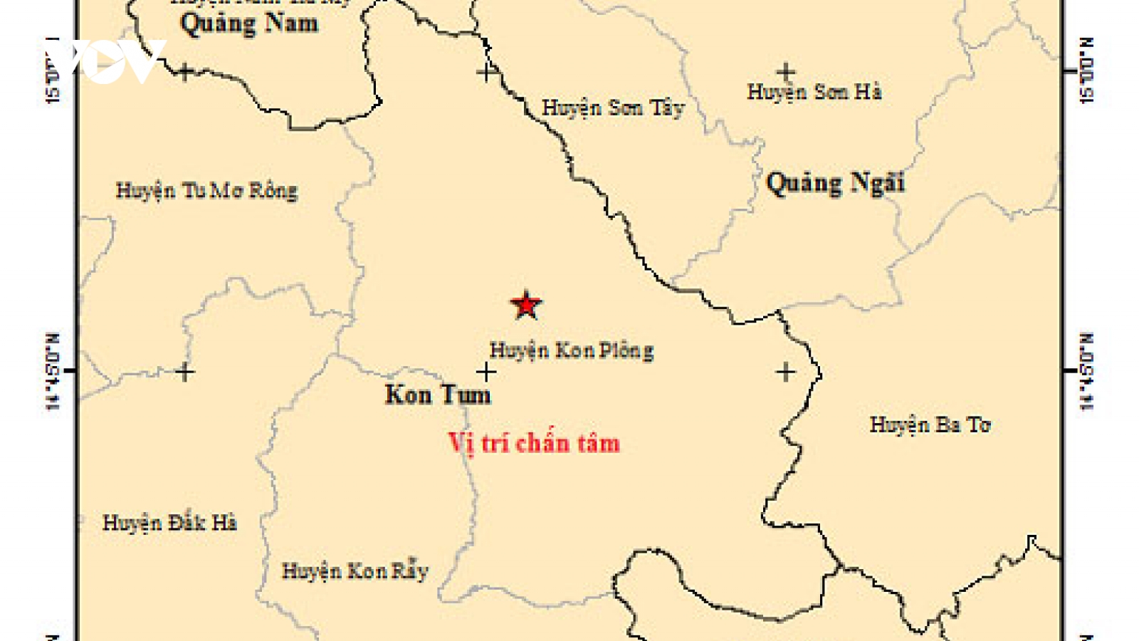 Kon Tum xảy ra 11 trận động đất