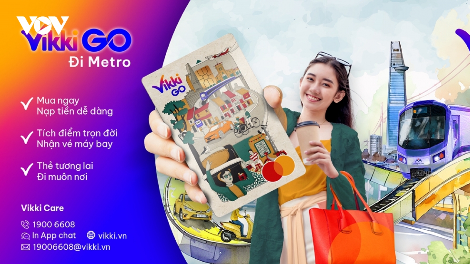 Người dân nhận thẻ VikkiGO đi miễn phí tuyến metro số 1 TP.HCM