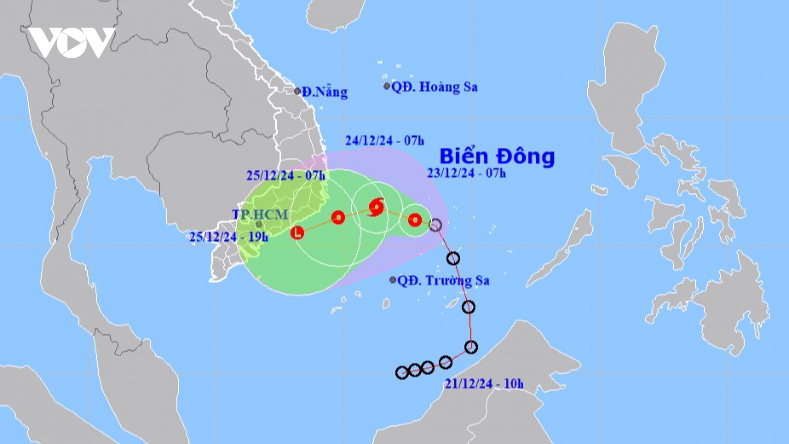 Áp thấp nhiệt đới giật cấp 9 tiếp tục di chuyển hướng Tây Tây Bắc