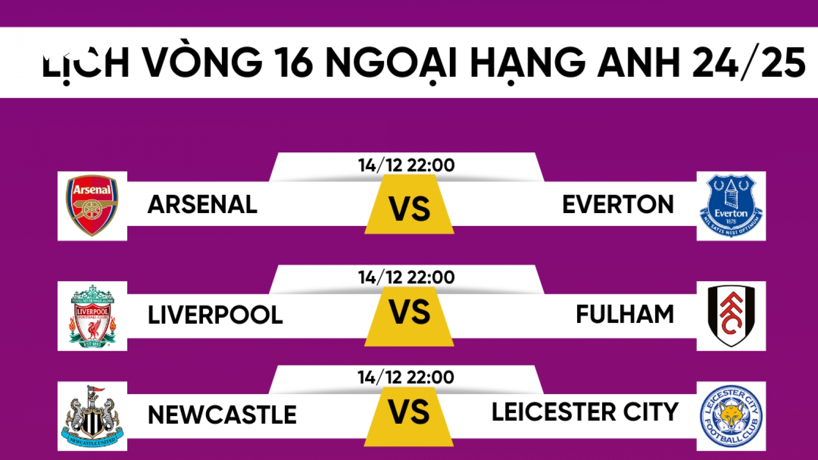 Lịch thi đấu vòng 16 Ngoại hạng Anh 2024/2025: Man City đại chiến MU