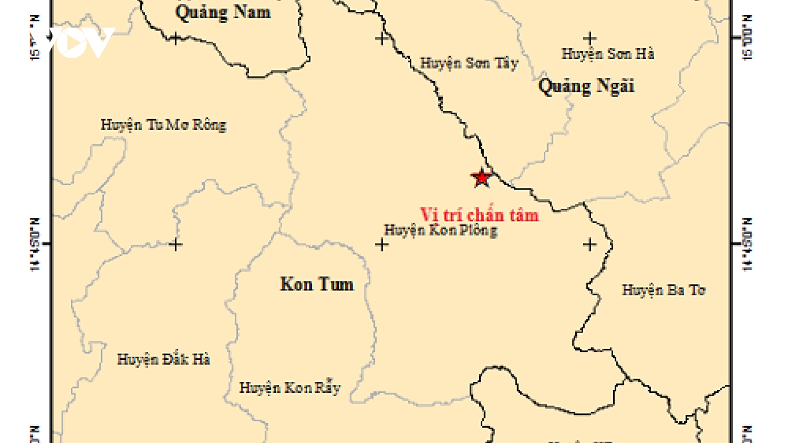 Xảy ra 4 trận động đất tại Kon Tum và Quảng Nam