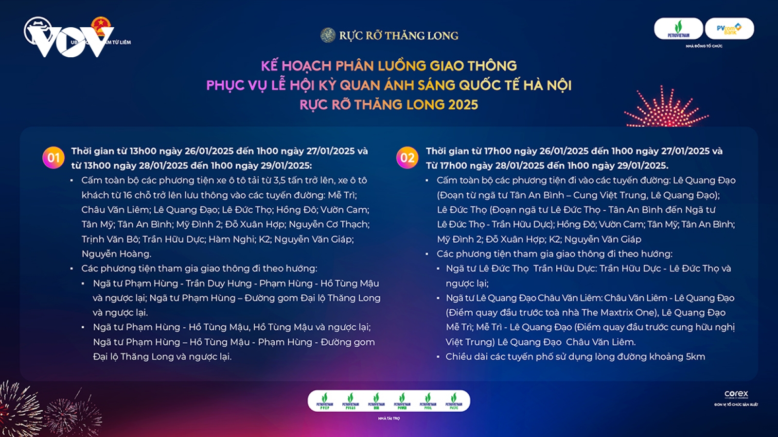 Điều chỉnh tổ chức giao thông phục vụ Chương trình nghệ thuật Rực rỡ Thăng Long