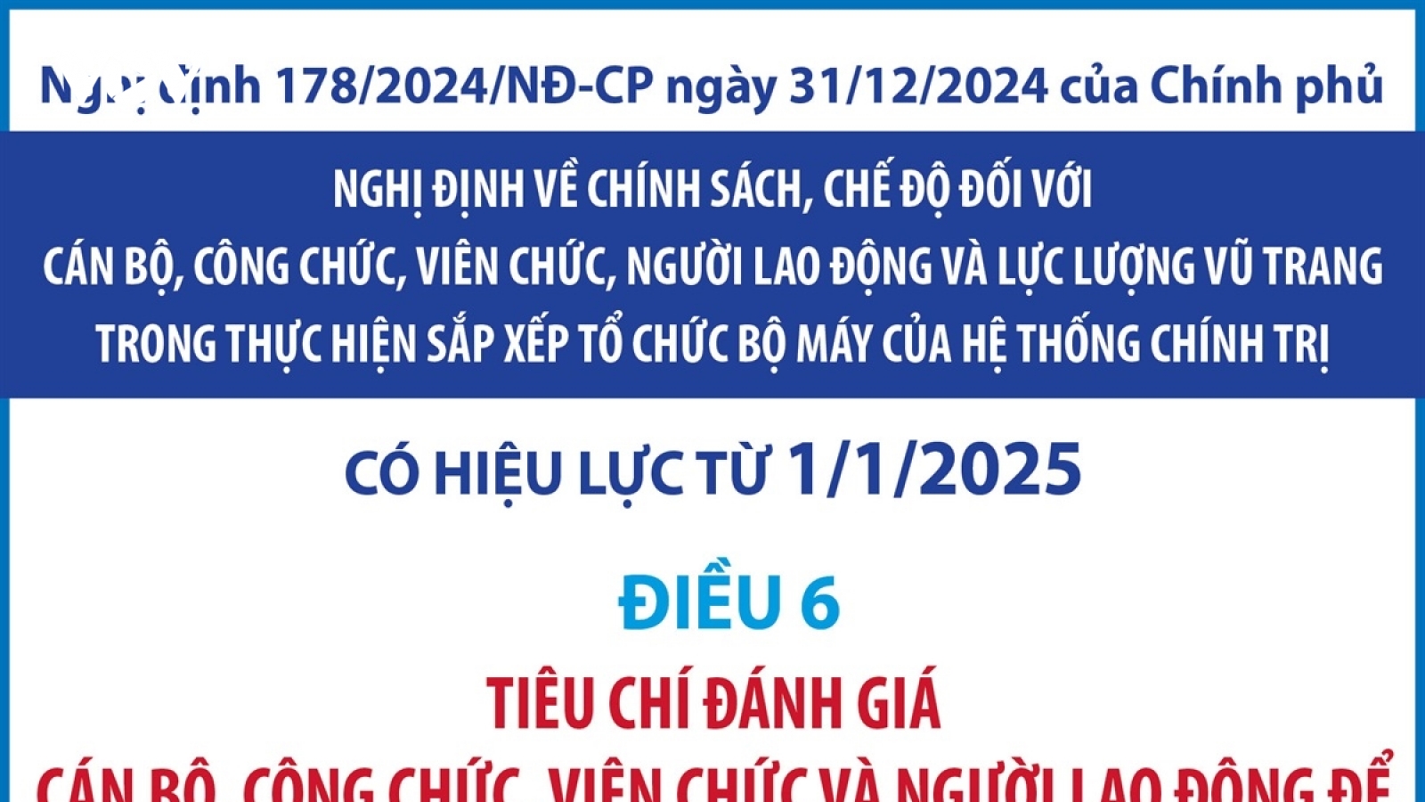Tiêu chí đánh giá cán bộ, công chức, viên chức để sắp xếp, giải quyết chế độ