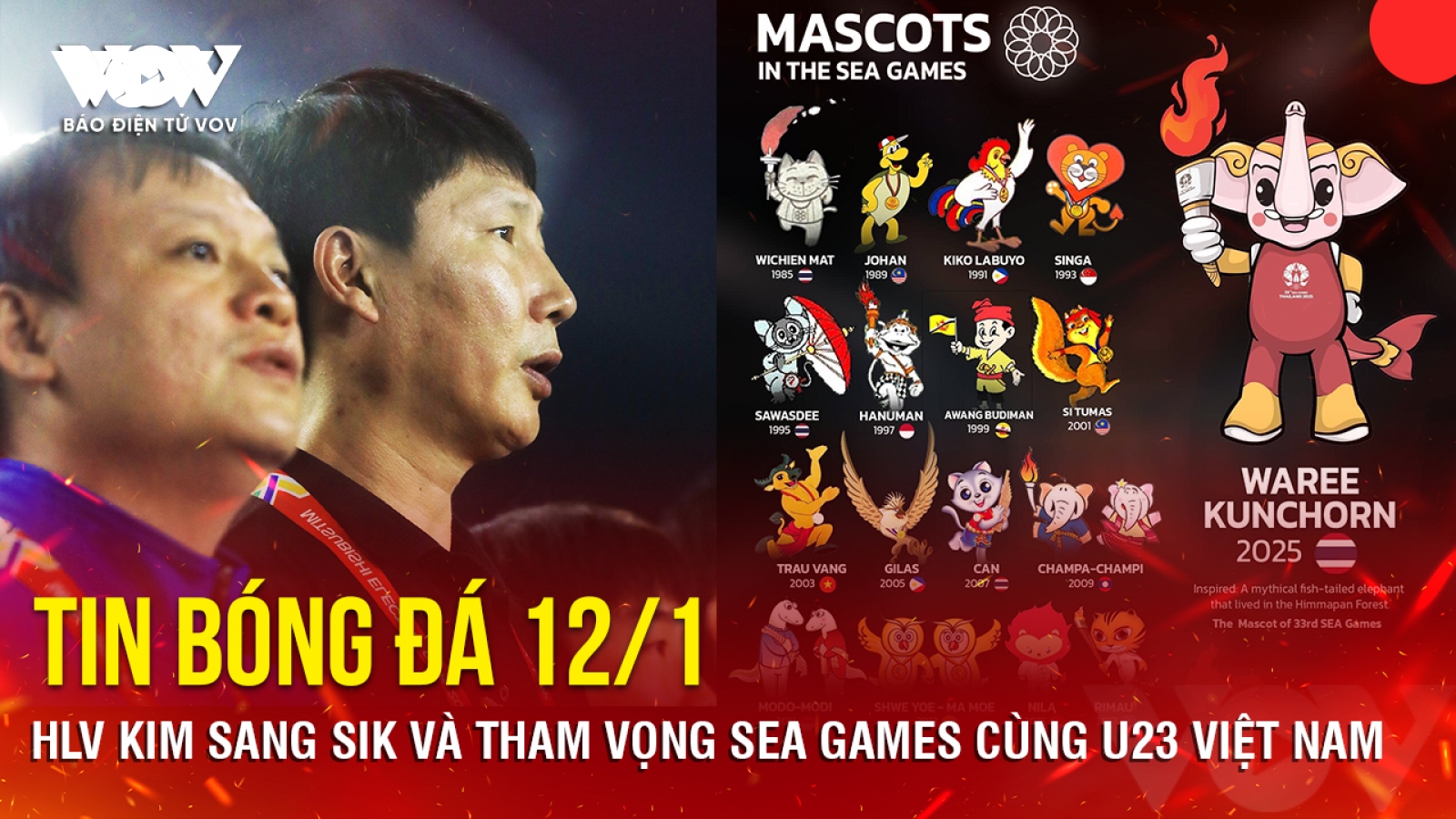 Tin bóng đá 12/1: HLV Kim Sang Sik và tham vọng SEA Games cùng U23 Việt Nam