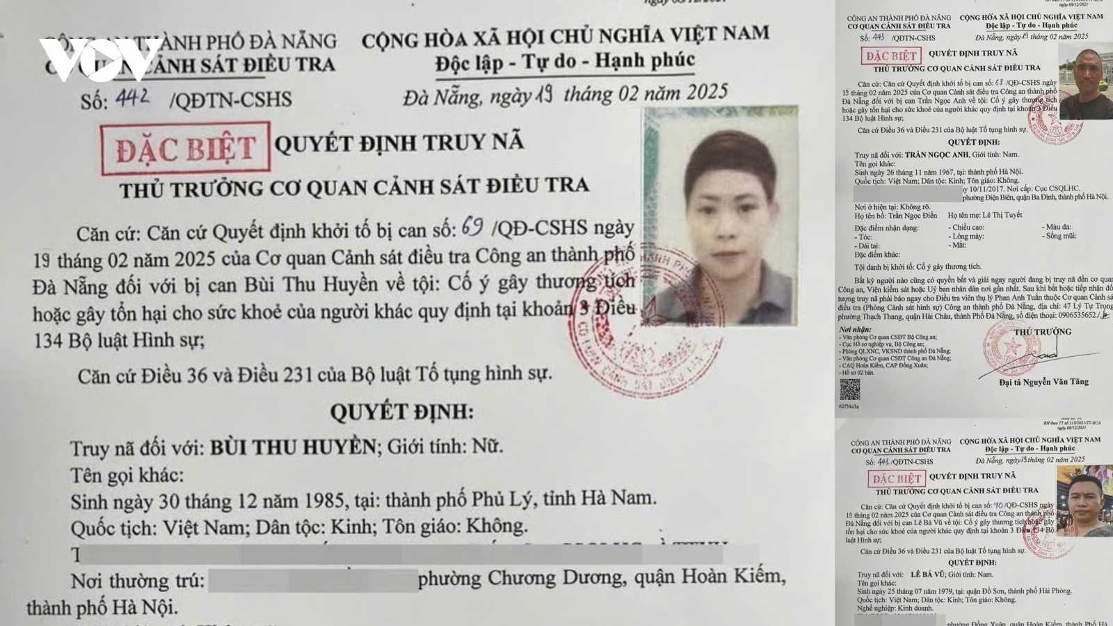 Truy nã đặc biệt 3 đối tượng cố ý gây thương tích
