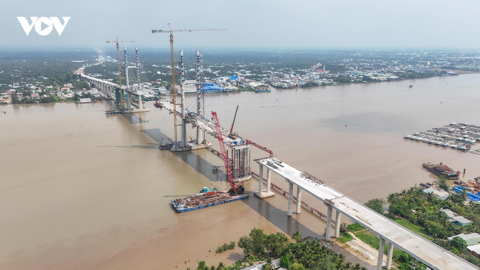 Diện mạo cầu Rạch Miễu 2 nối Bến Tre với Tiền Giang trước ngày hợp long