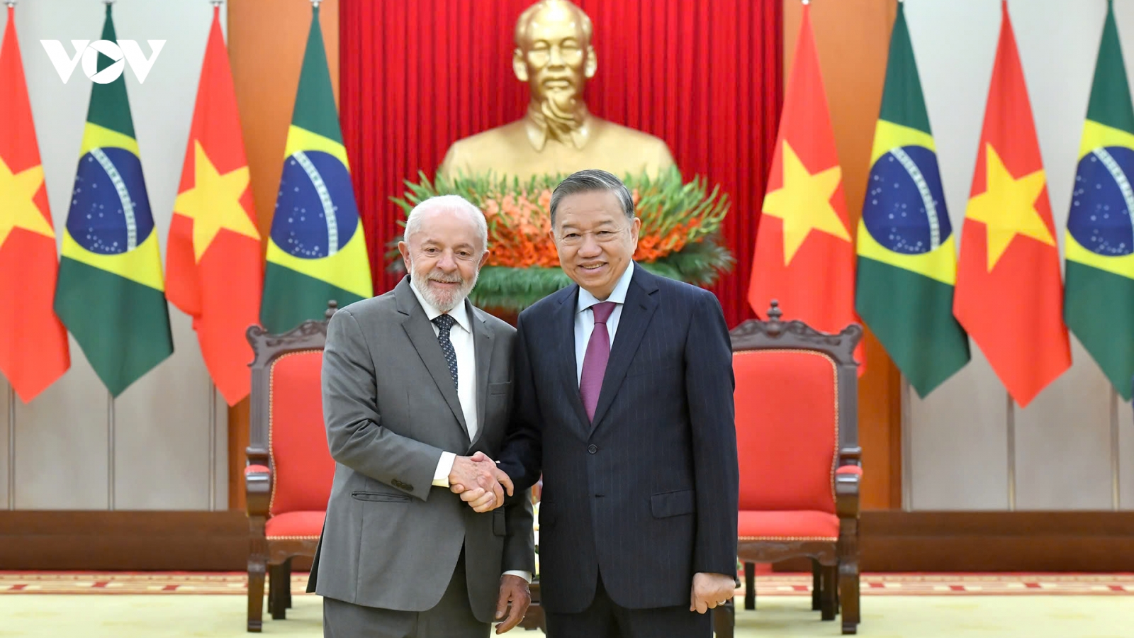 Tổng Bí thư Tô Lâm tiếp Tổng thống Brazil Luiz da Silva