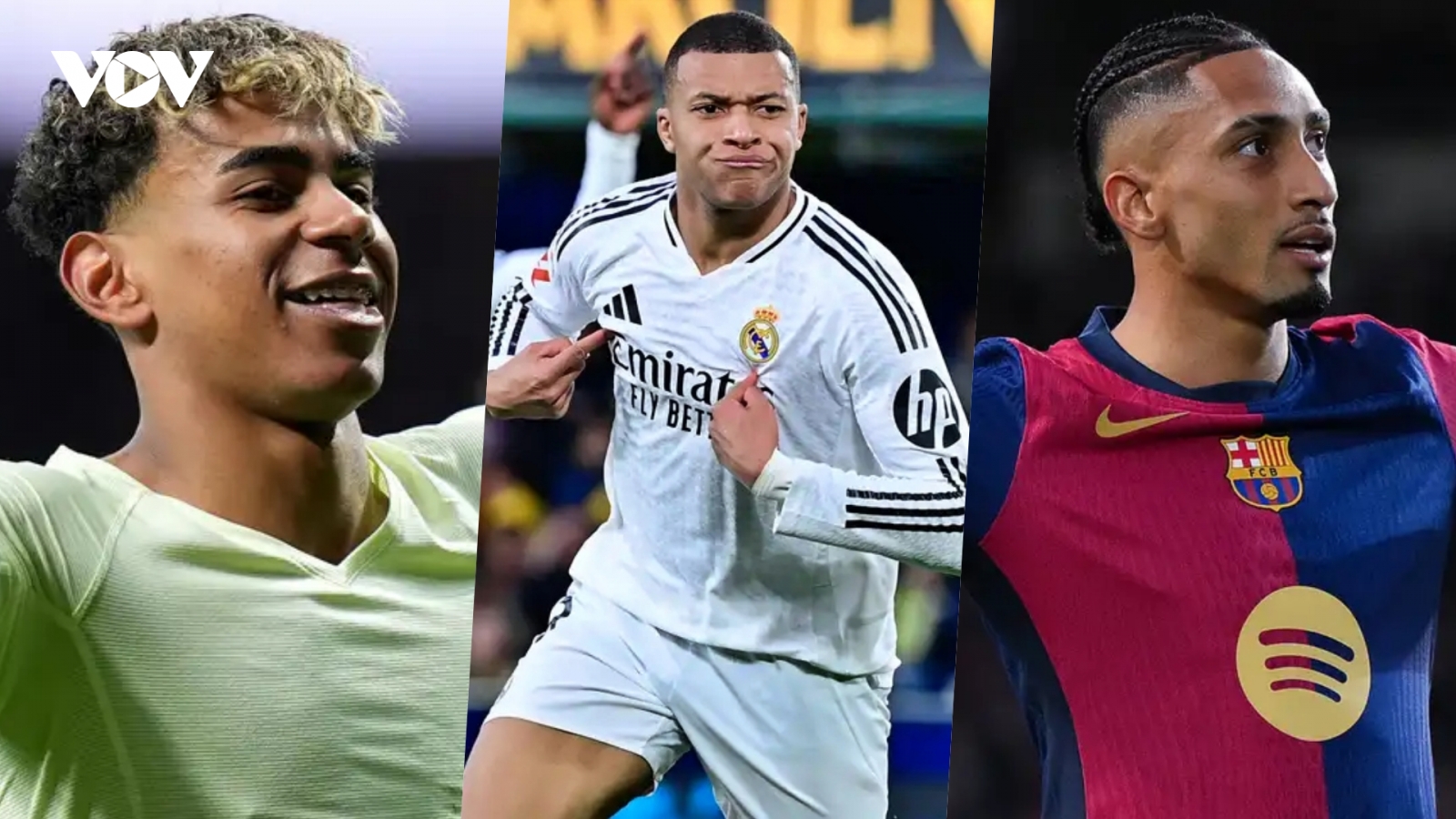 Bảng xếp hạng cuộc đua Quả bóng Vàng 2025: Raphinha so kè với Mbappe