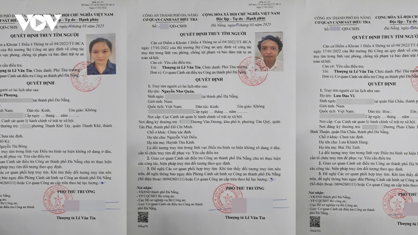 Công an Đà Nẵng truy tìm 3 đối tượng nghi vấn liên quan đến nguồn tin lừa đảo