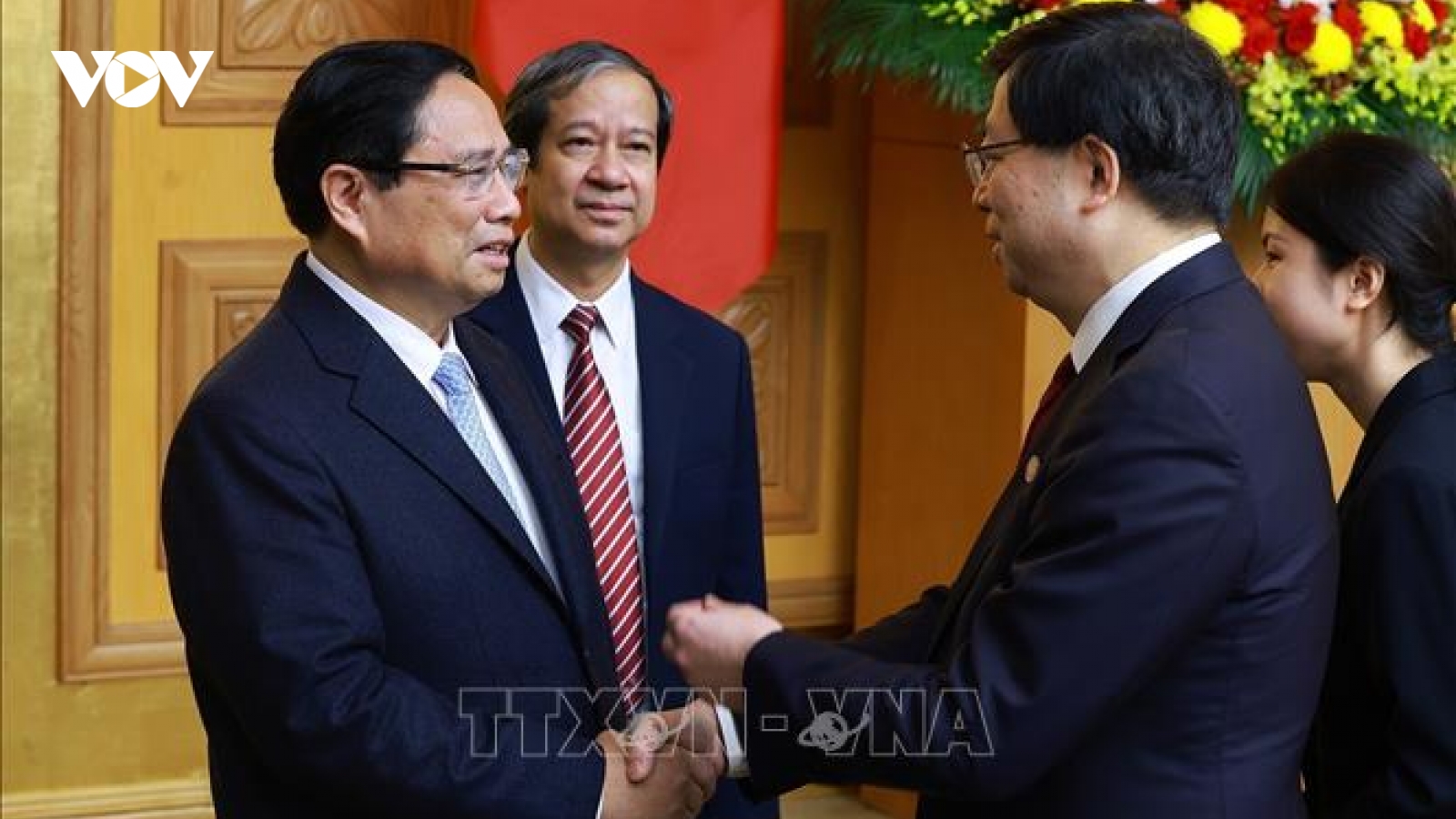 Thủ tướng Phạm Minh Chính tiếp Bí thư Đảng ủy Đại học Thanh Hoa, Trung Quốc