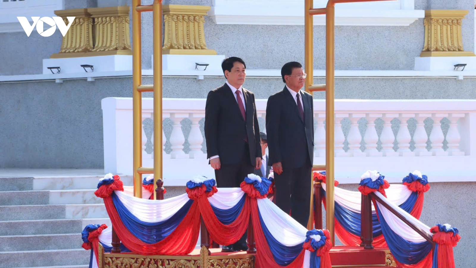 Lễ đón chính thức Chủ tịch nước Lương Cường thăm cấp Nhà nước CHDCND  Lào