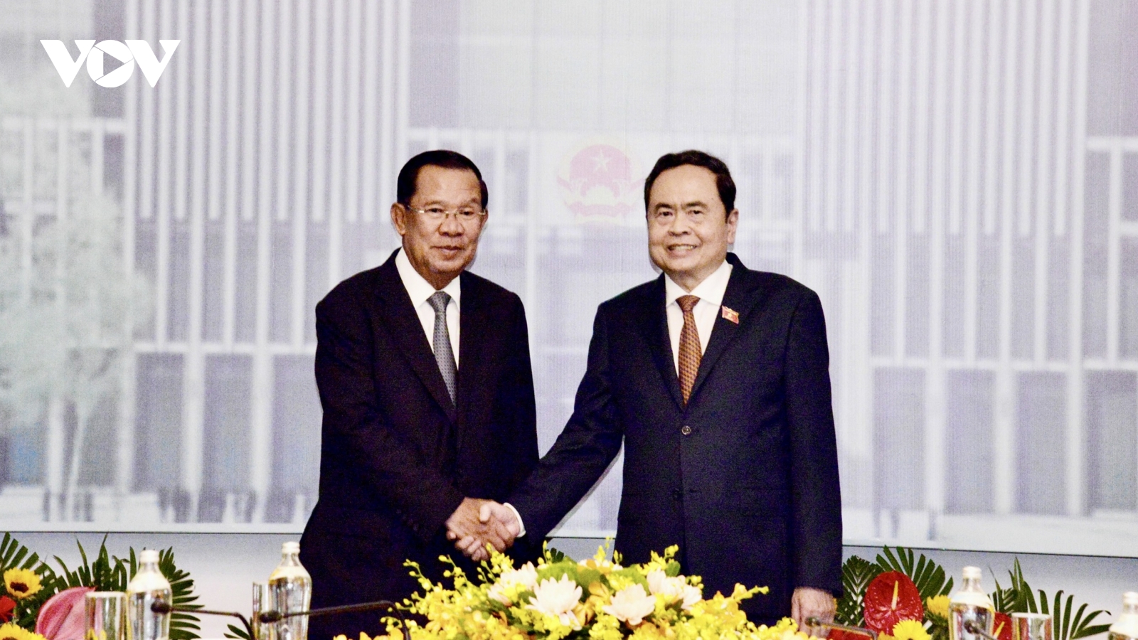 Chủ tịch Quốc hội Trần Thanh Mẫn hội kiến Chủ tịch Thượng viện Campuchia Hun Sen