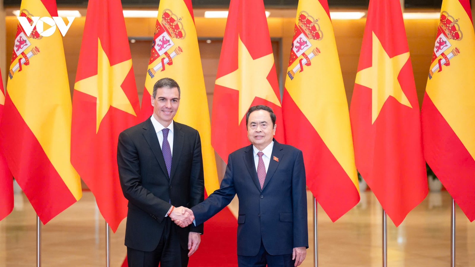 Chủ tịch Quốc hội Trần Thanh Mẫn hội kiến Thủ tướng Tây Ban Nha Pedro Sánchez