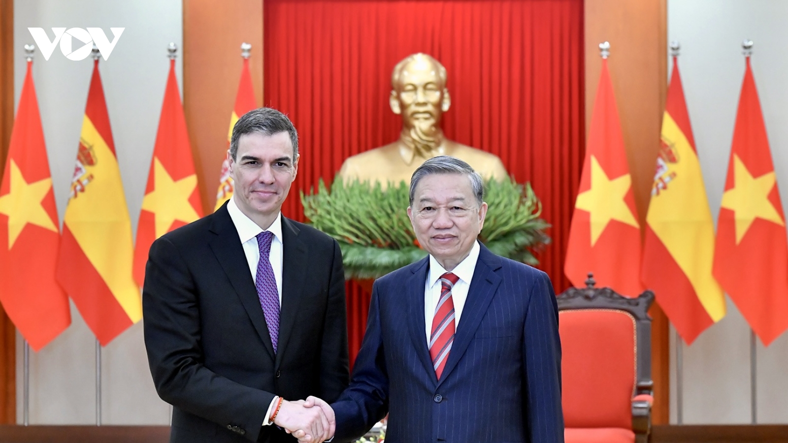 Tổng Bí thư Tô Lâm tiếp Thủ tướng Tây Ban Nha Pedro Sánchez