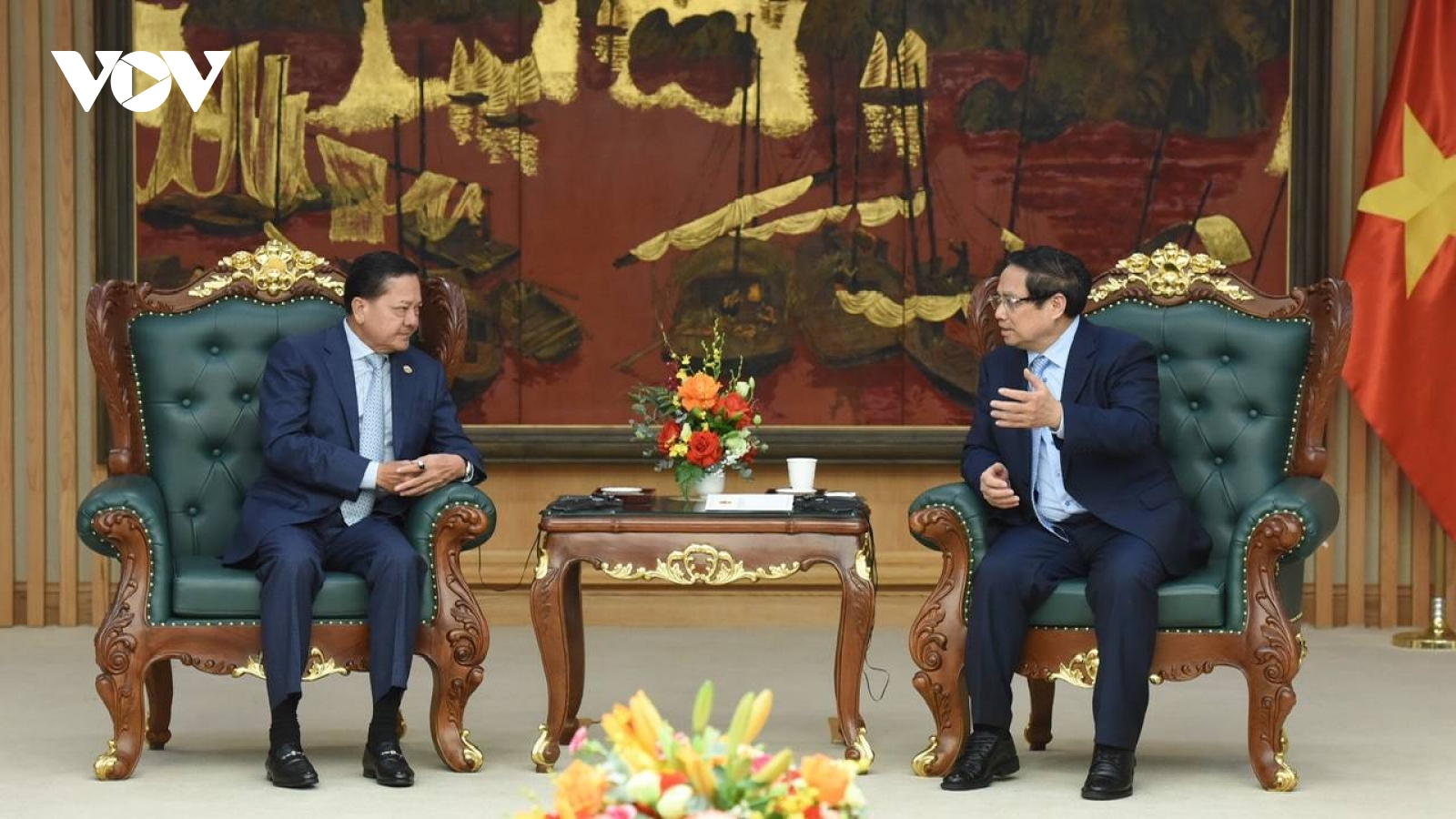 Thủ tướng Phạm Minh Chính tiếp Phó Thủ tướng Campuchia Neth Savoeun
