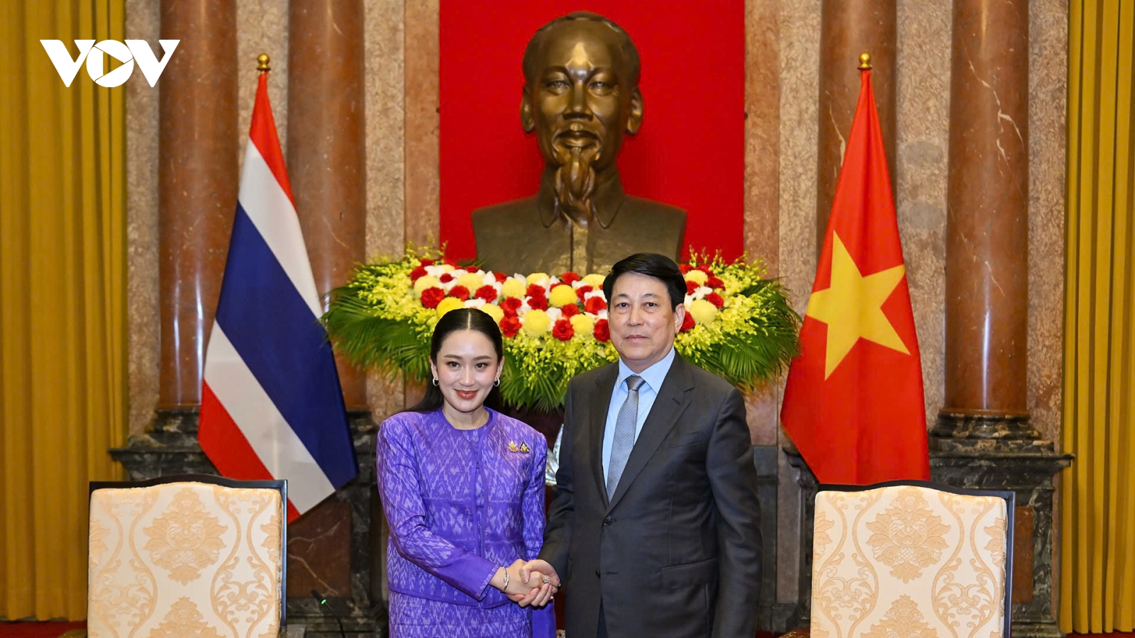 Chủ tịch nước Lương Cường tiếp Thủ tướng Thái Lan Paetongtarn Shinawatra