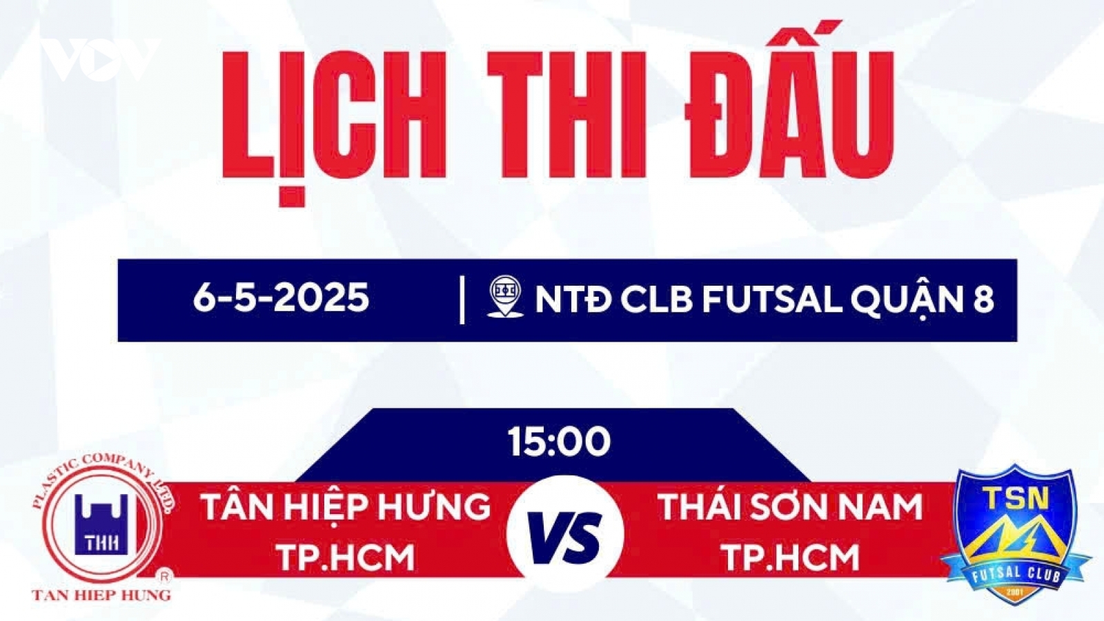 Lịch thi đấu Futsal HDBank vô địch quốc gia 2025 hôm nay 6/5