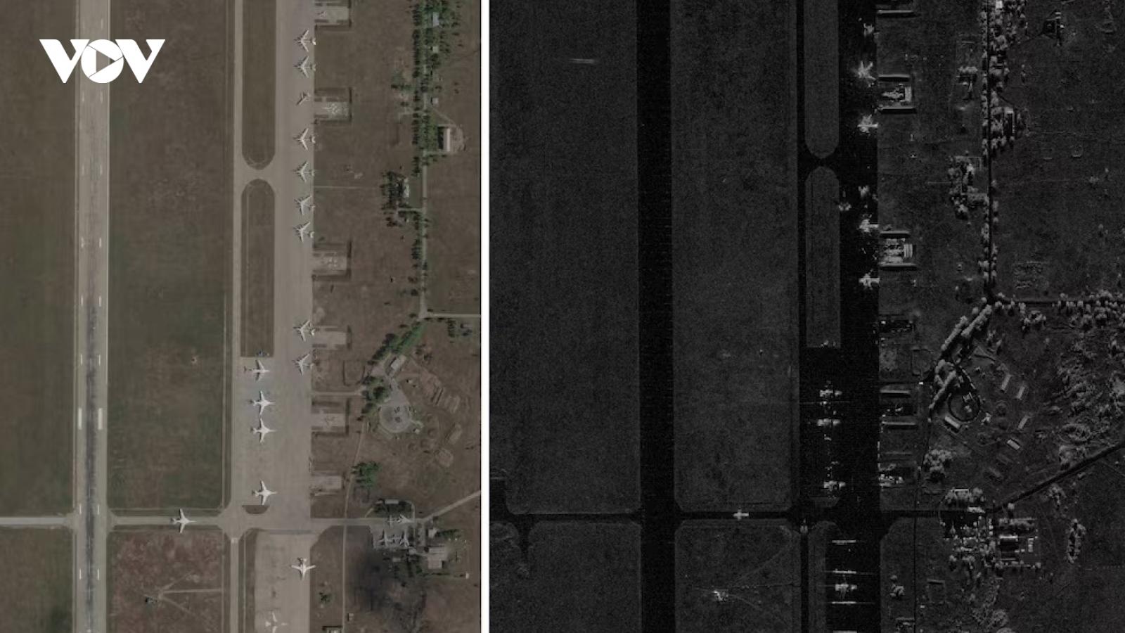 Ảnh vệ tinh máy bay Nga bị UAV Ukraine phá hủy hoặc làm hư hại nặng