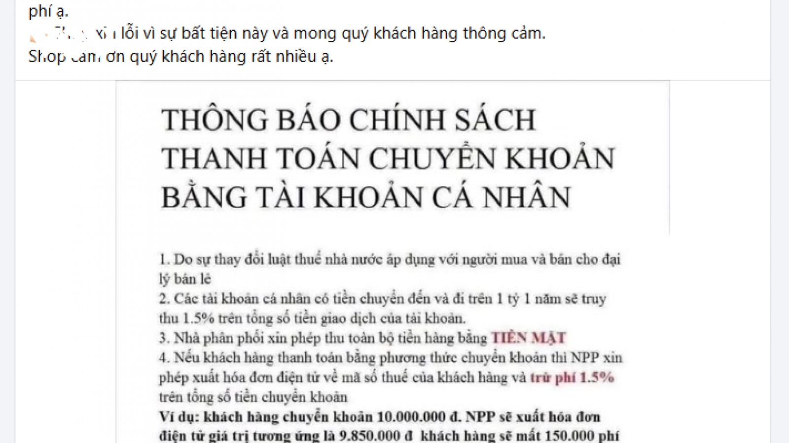 Nhiều hộ kinh doanh từ chối nhận chuyển khoản: Cơ quan thuế cảnh báo xử lý nặng