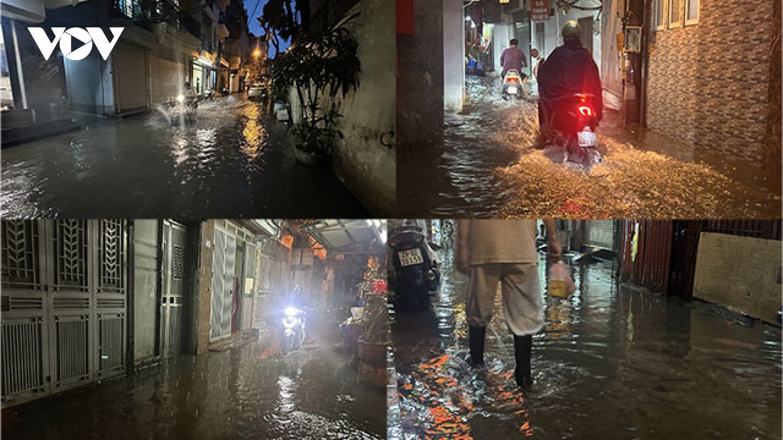 Hà Nội mưa lớn, ác mộng của người dân khi ngập tràn nước cống đen kịt ô nhiễm