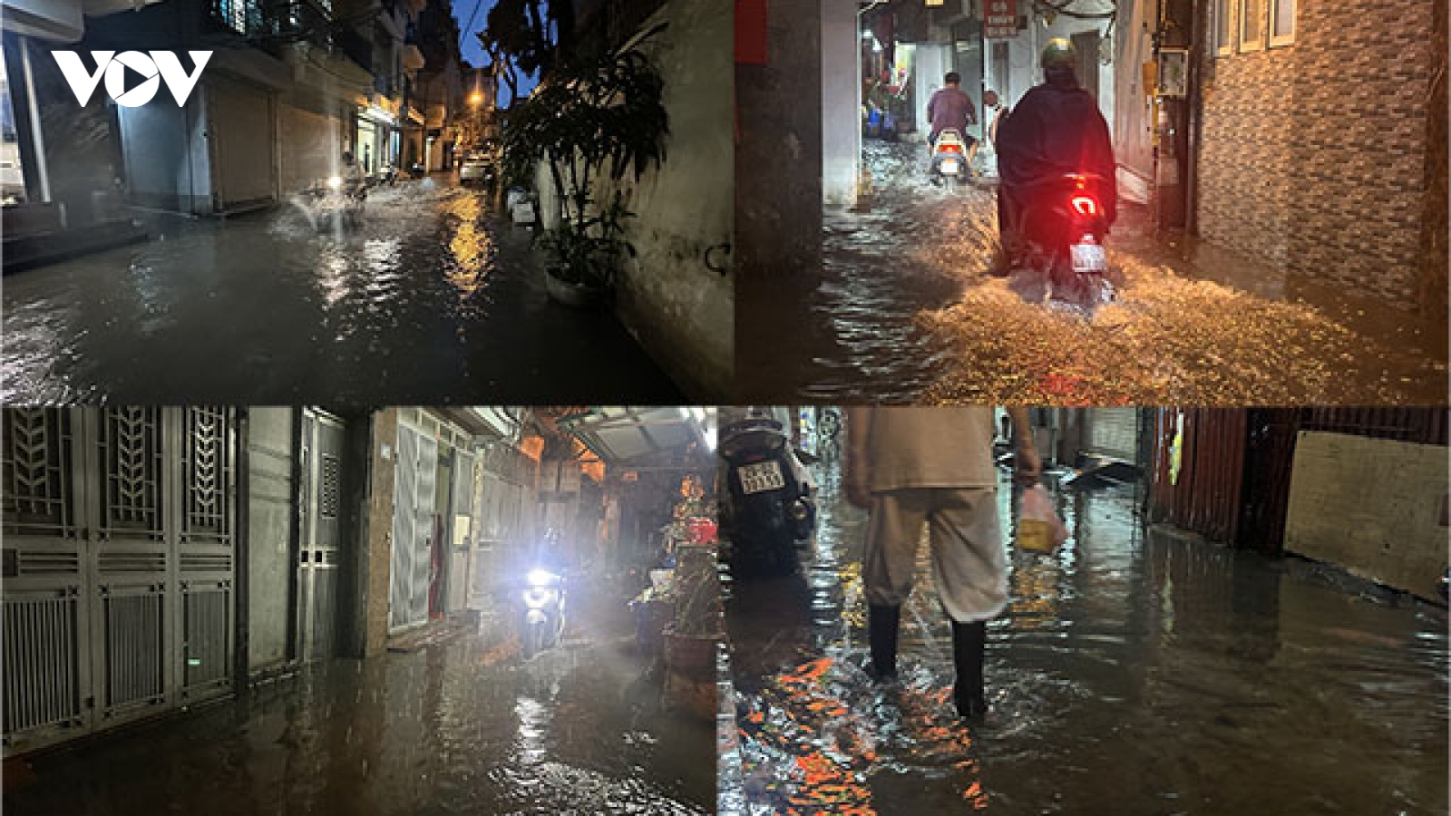 Hà Nội mưa lớn, ác mộng của người dân khi ngập tràn nước cống đen kịt ô nhiễm