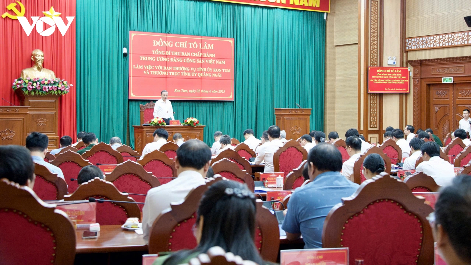 Tổng Bí thư Tô Lâm làm việc với Ban thường vụ Tỉnh uỷ KonTum và Quảng Ngãi
