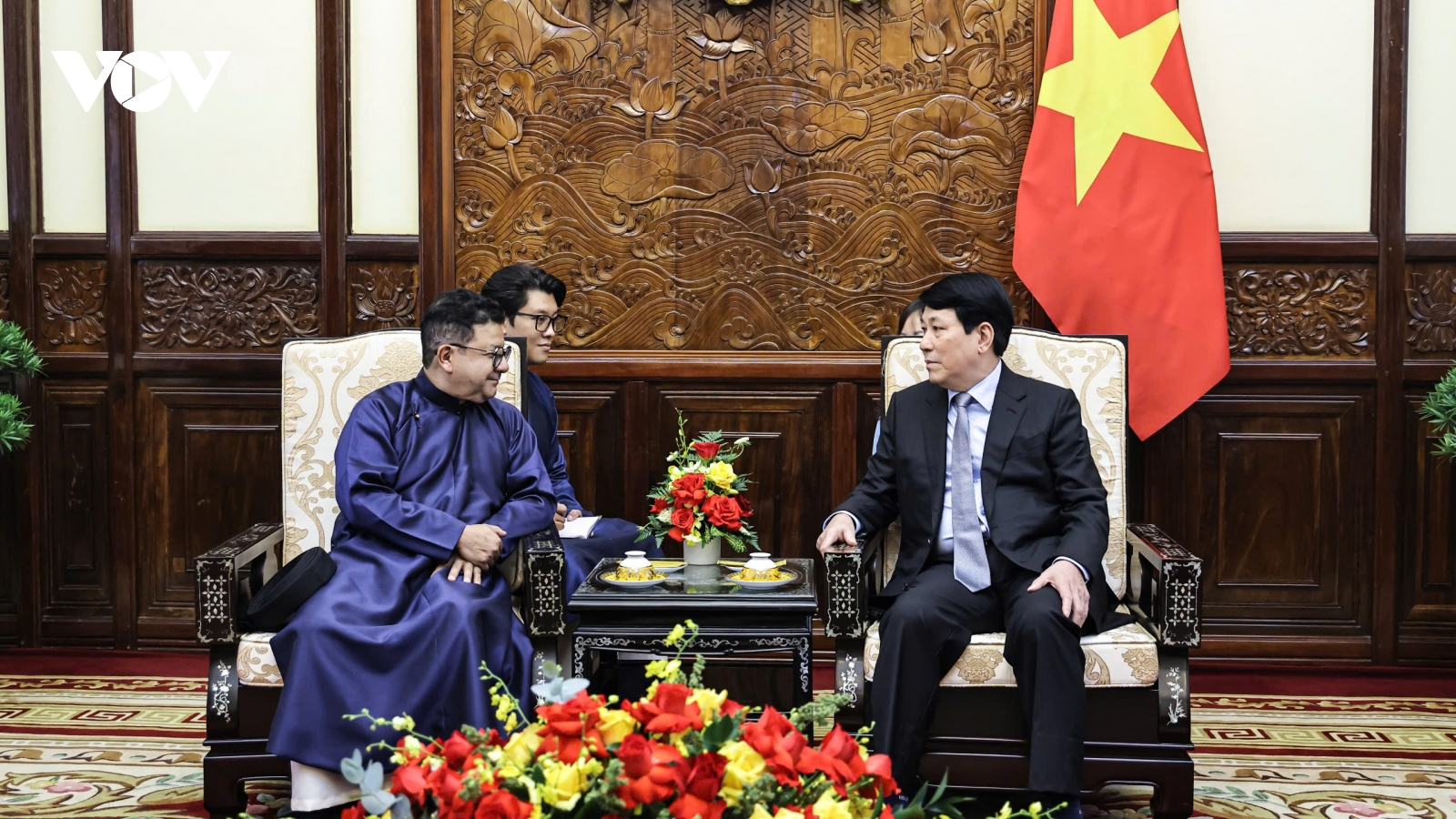 Chủ tịch nước Lương Cường tiếp Đại sứ Chile Sergio Narea đến chào từ biệt