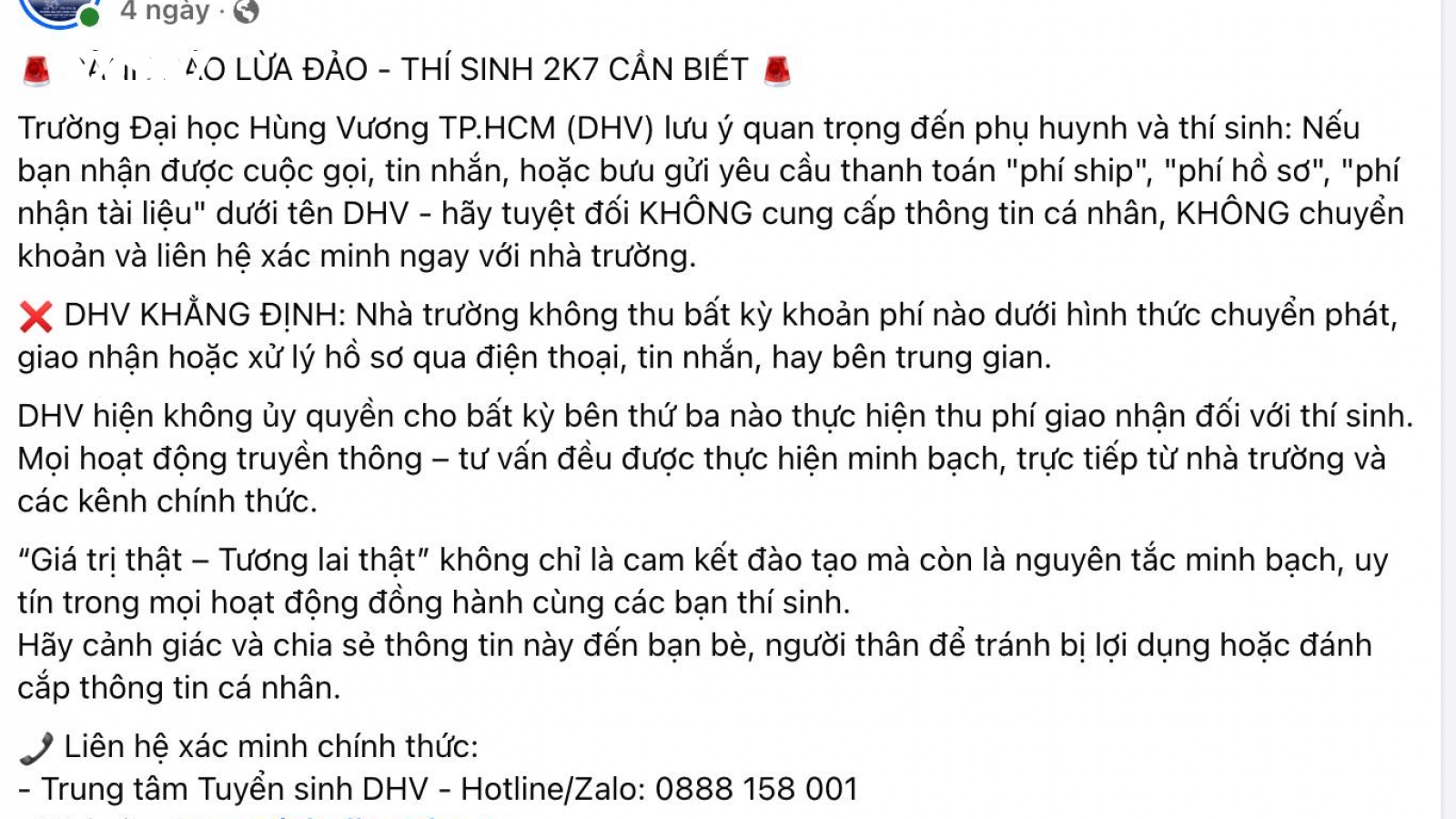 Giả danh trường đại học lừa đảo "phí giữ chỗ": Phụ huynh, thí sinh cần tỉnh táo