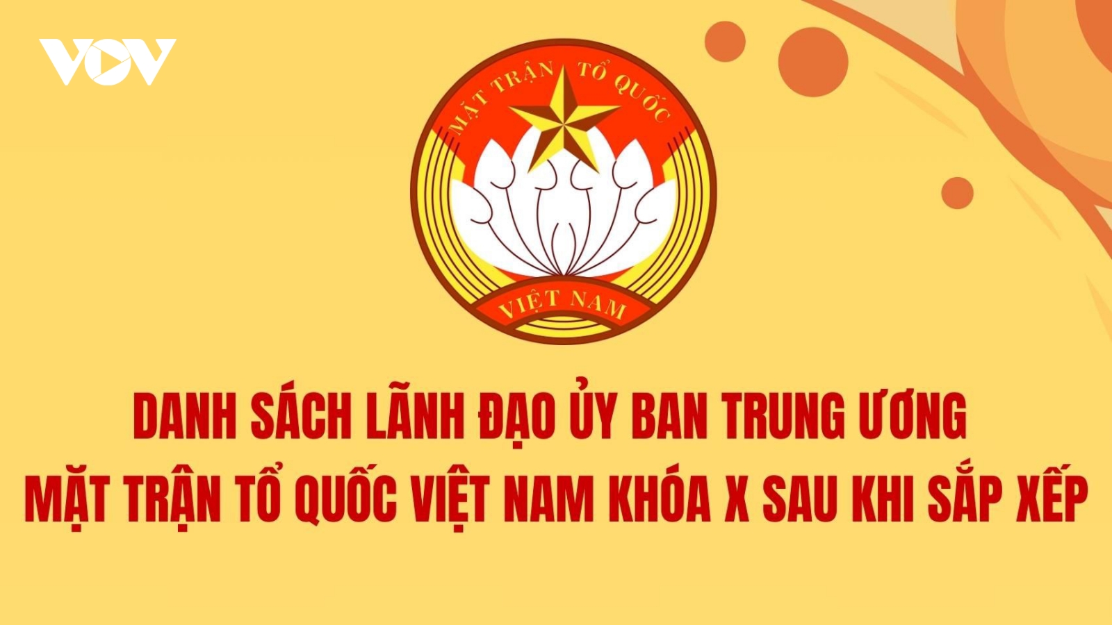 Danh sách lãnh đạo Ủy ban Trung ương MTTQ Việt Nam khóa X sau khi sắp xếp